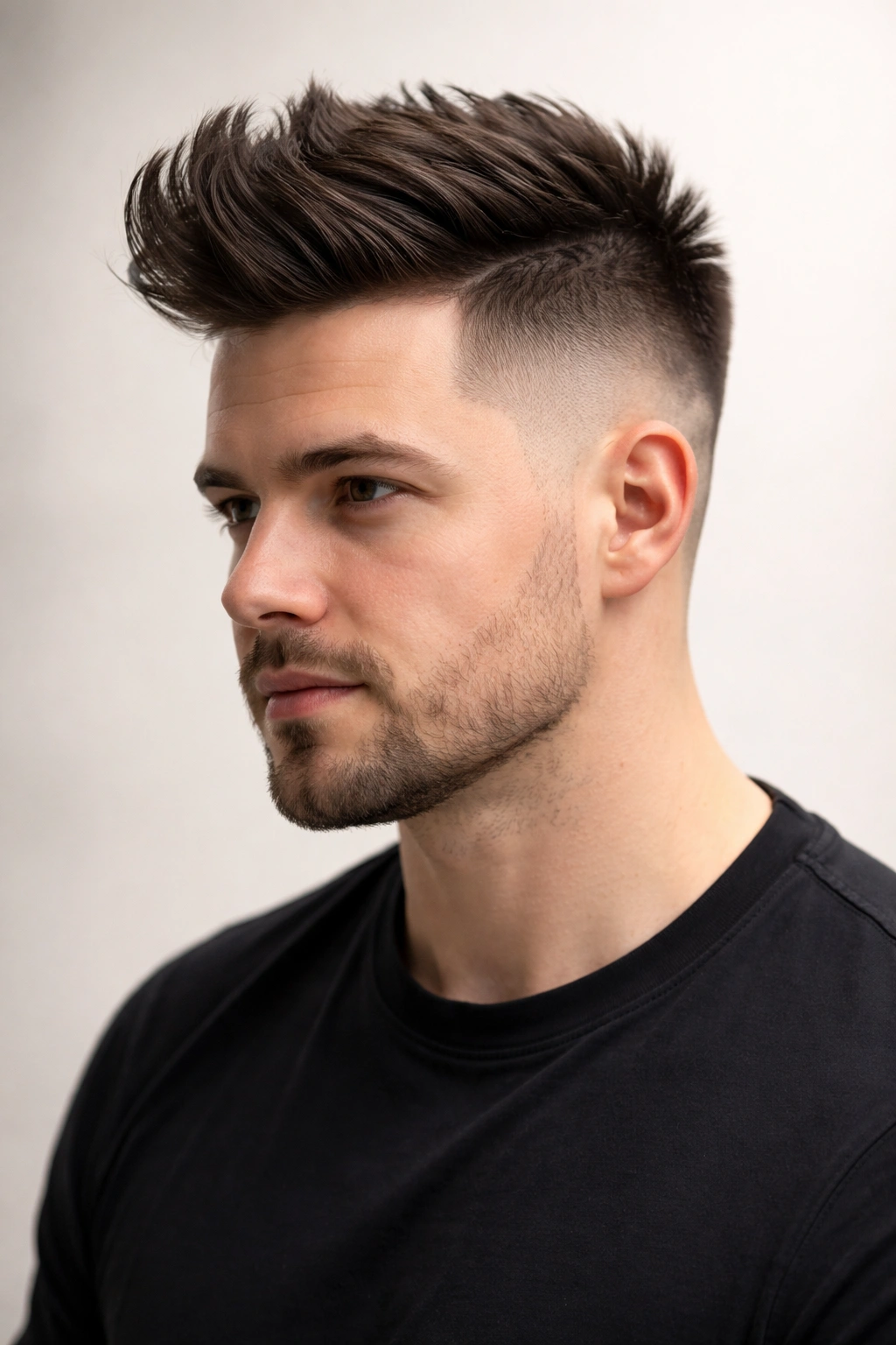 Undercut with long top hairstyle showing contrast
