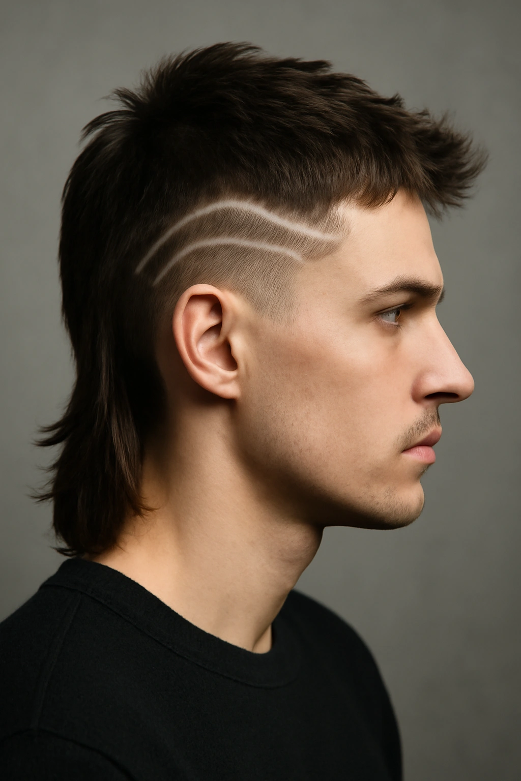 10 Short Mullet Cuts That Instantly Stand Out 8 Undercut mullet with side shaved design visible