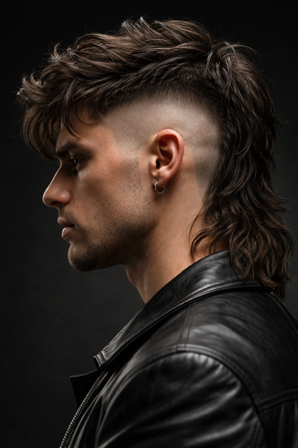 Undercut Mullet showing shaved sides and long top