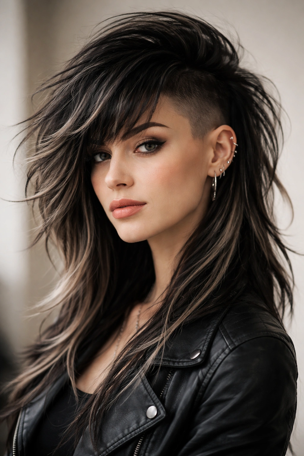8 Octopus Haircuts For Medium And Long Hair 6 Portrait of an undercut octopus style with shaved sides and long layered top.