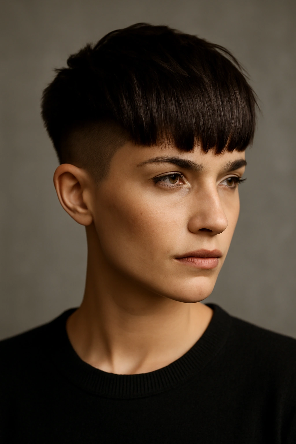 12 Short Layered Haircuts With Bangs That Actually Work 6 Undercut pixie with bold bangs