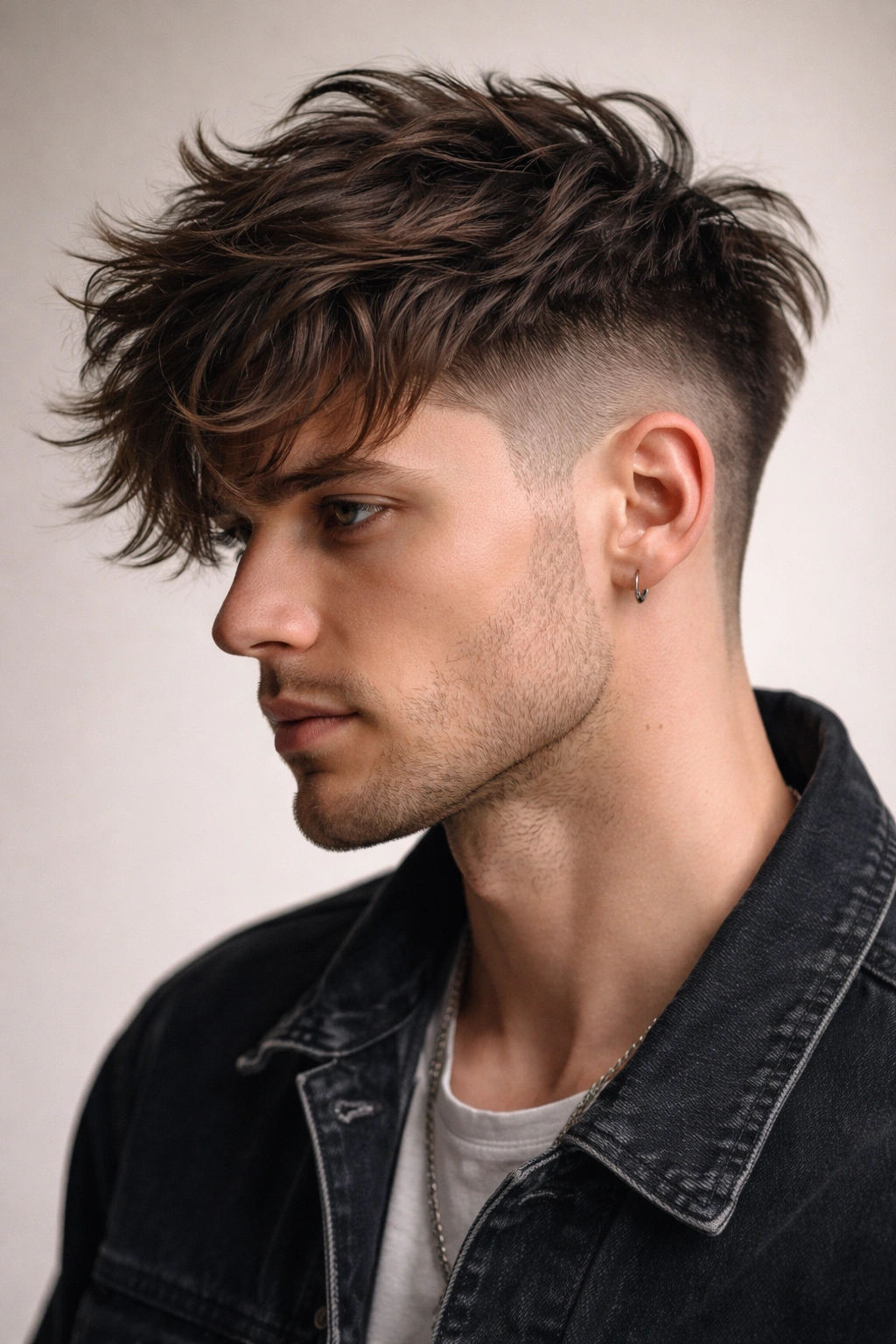 15 Medium Shaggy Hairstyles With Tons Of Texture 11 Shag with undercut sides showing a sharp contrast between top and sides.