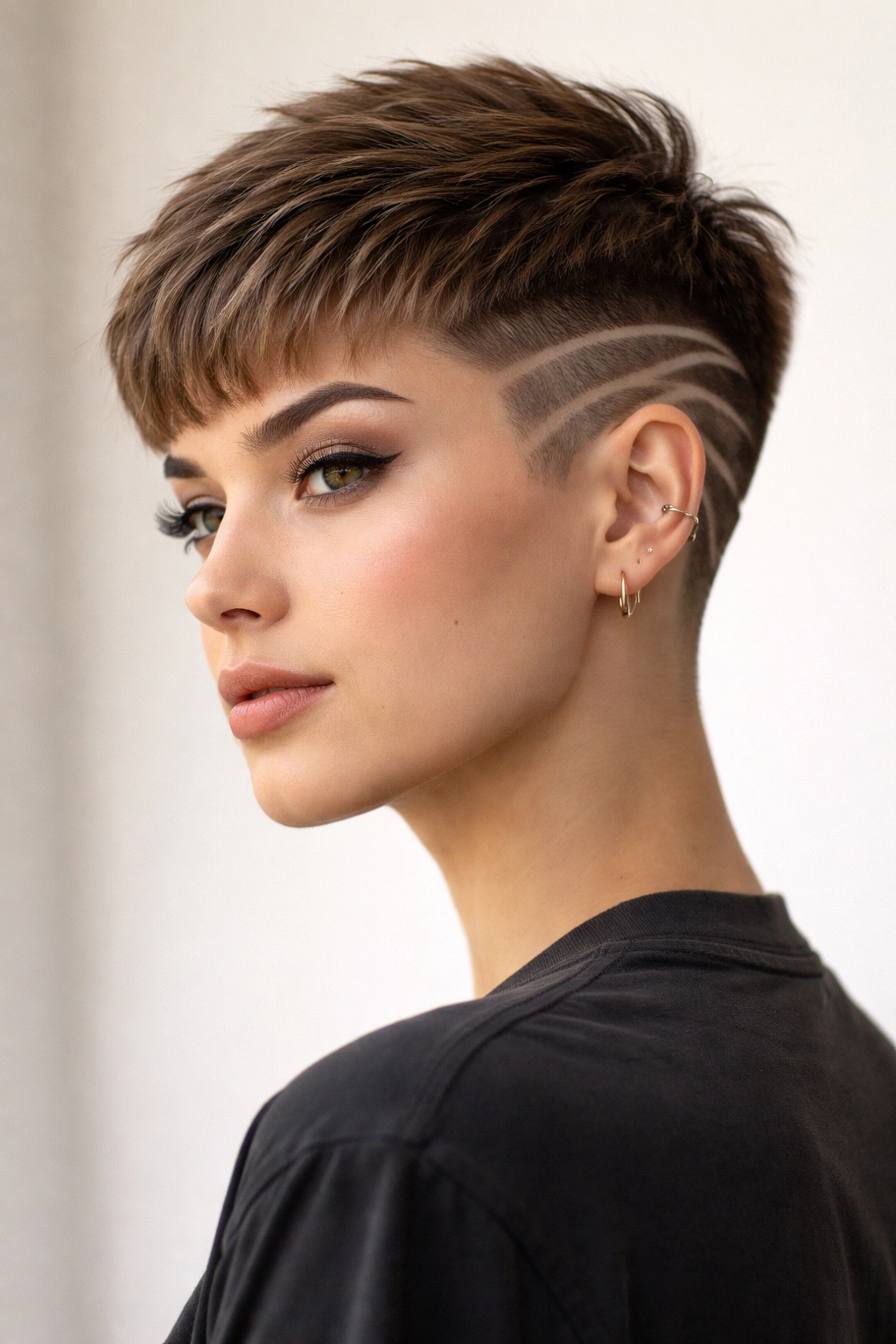 Head-and-shoulders view of a baby cut with shaved detail on the sides