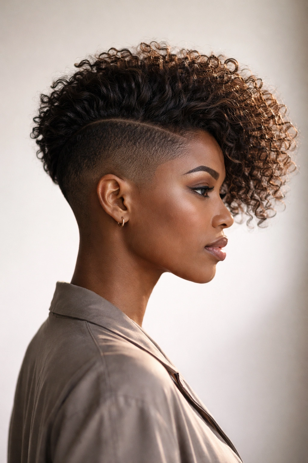 20 Short Natural Hairstyles You Ll Want To Try 9 Side-profile view of an undercut with a longer crown swept to one side.