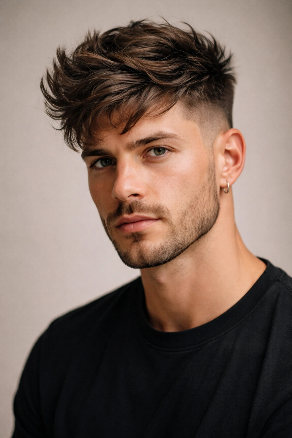10 Haircuts That Cover Up A Crown Cowlick 7 Close-up portrait showing a modern undercut with long textured top and short sides