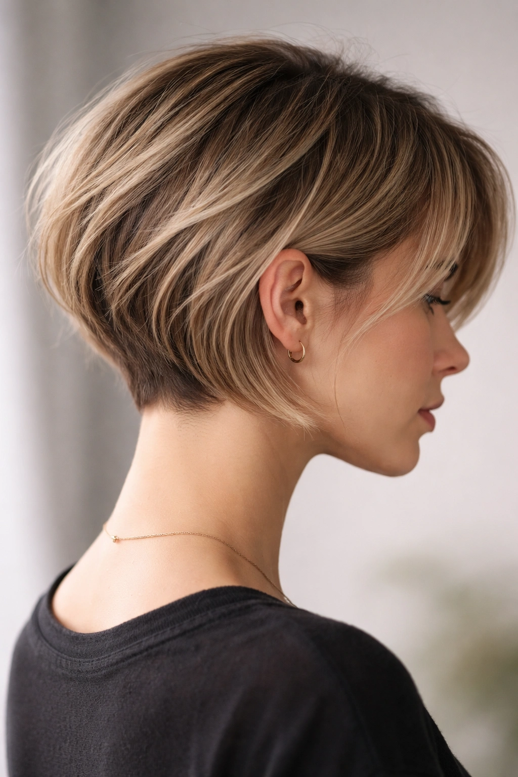 Barely-there undercut textured bob with hidden undercut
