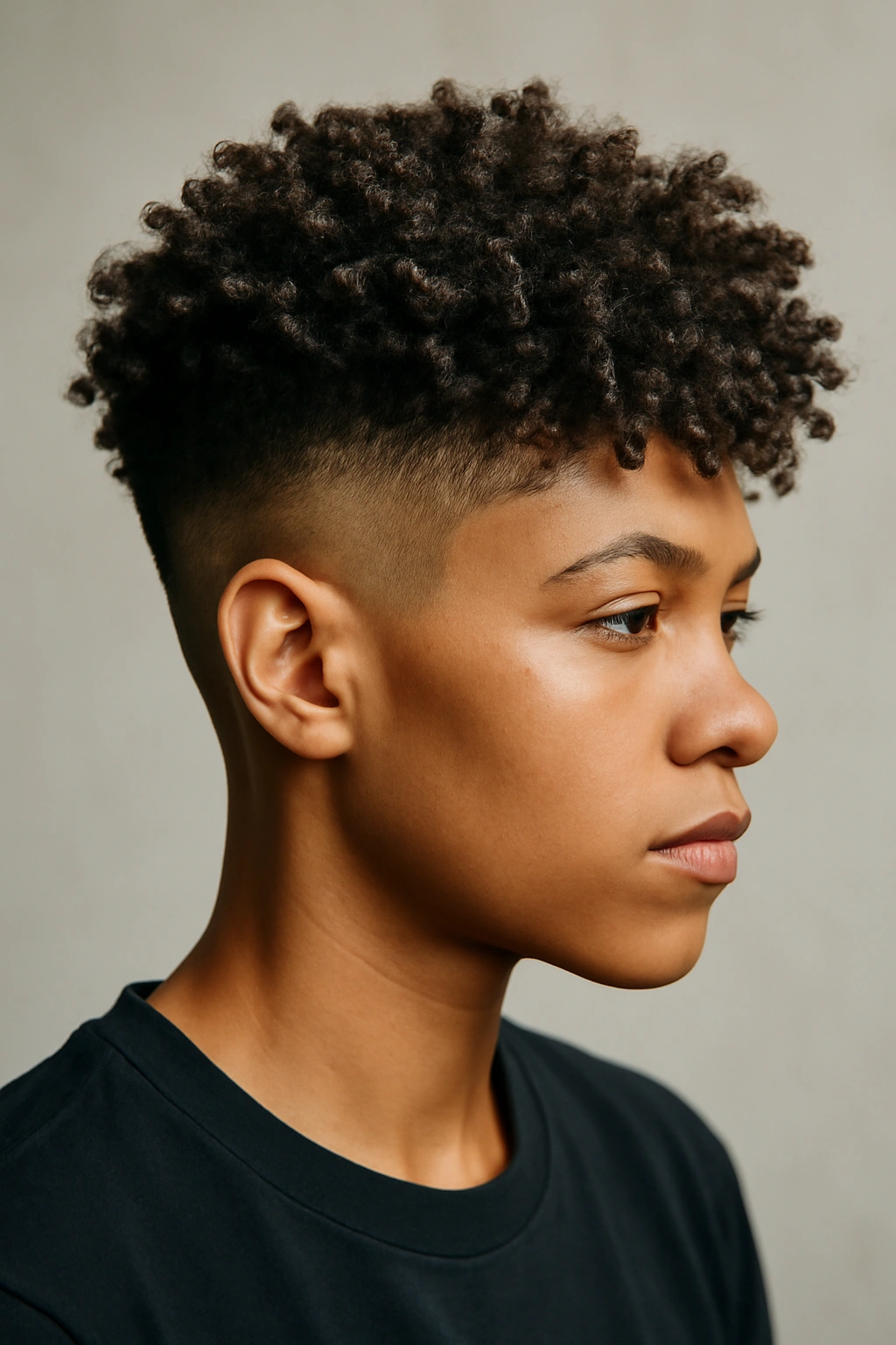 10 Short 3C Hairstyles That Will Instantly Elevate Your Look 9 Undercut with textured crown on 3C curls showing top texture and shaved sides