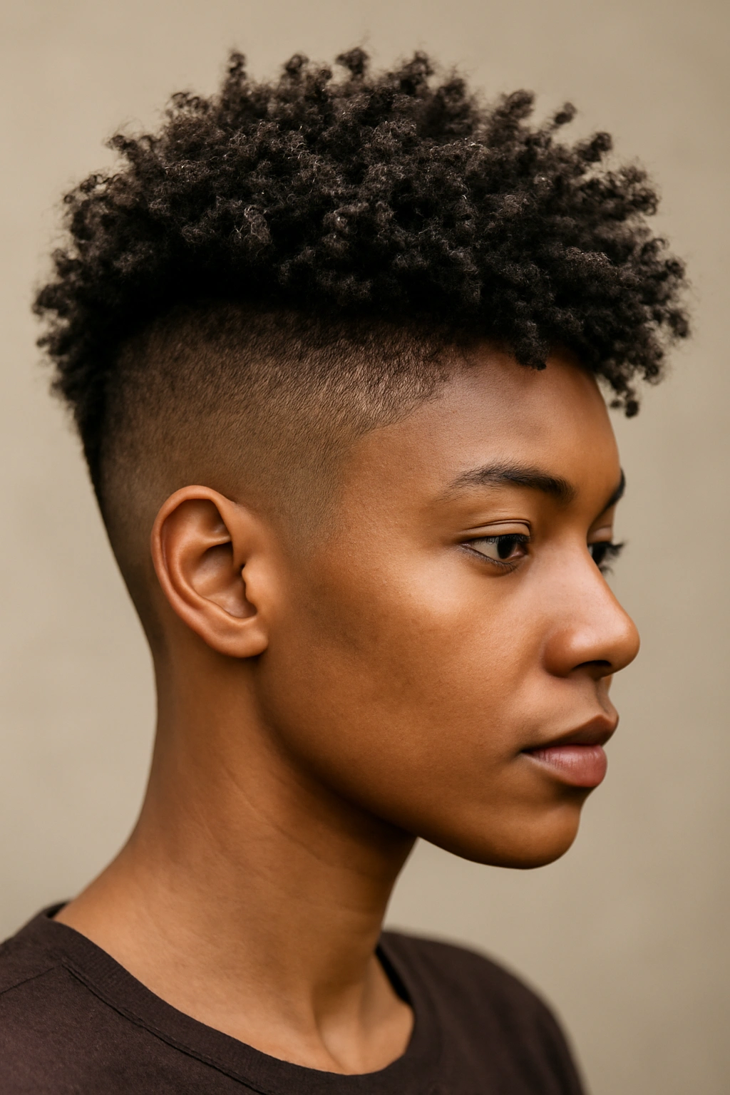 20 Short Natural Hairstyles for Black Women to Save 19 Close-up of a person with an undercut and textured crown hairstyle