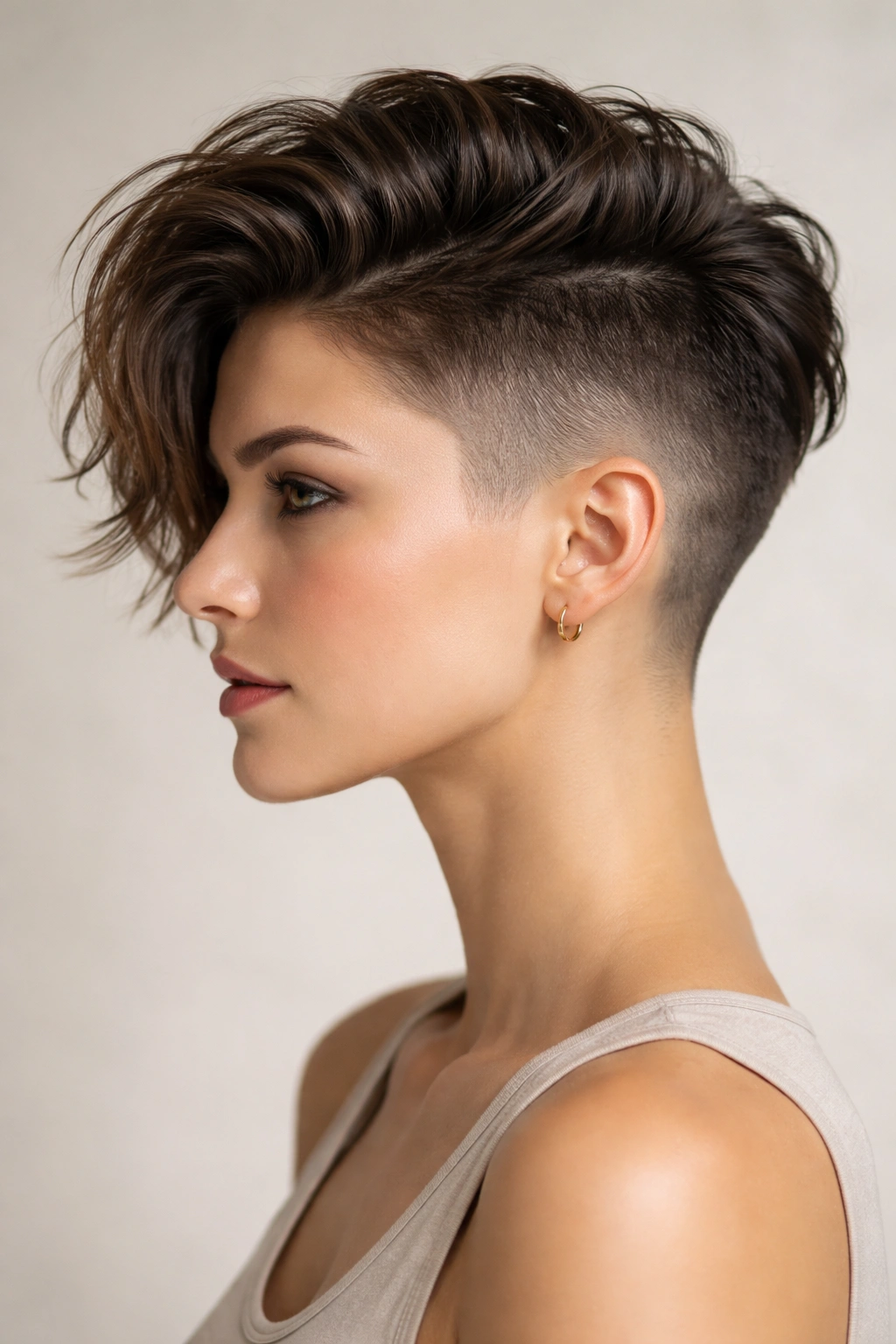 Side-profile of an undercut with longer top and shaved sides