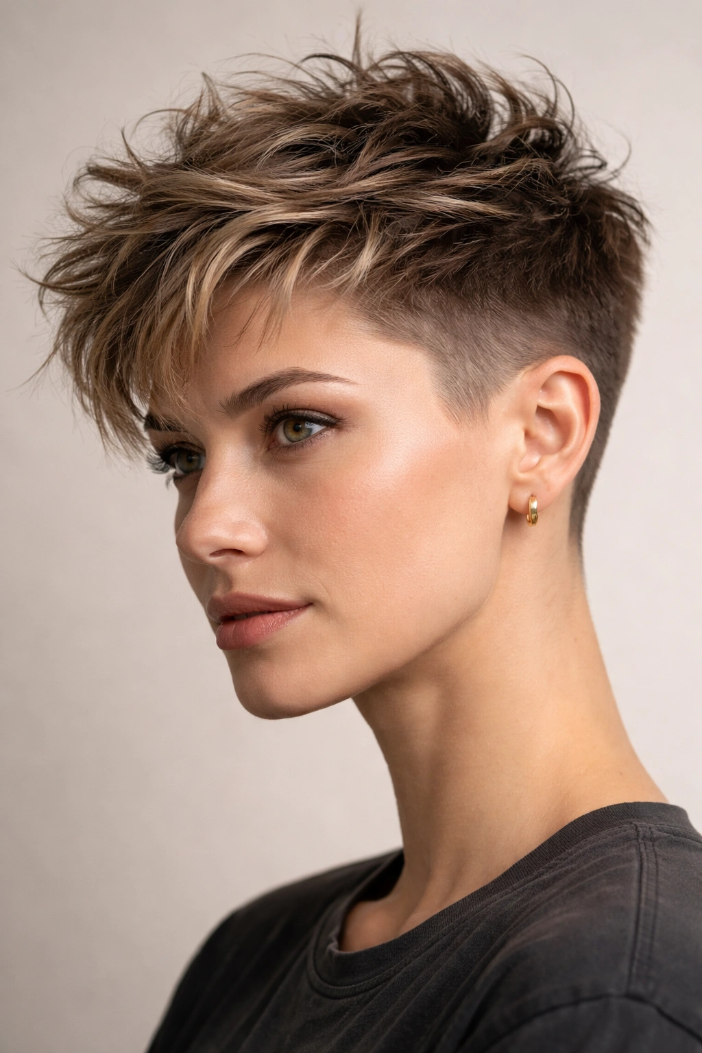Tousled undercut with textured top and short sides