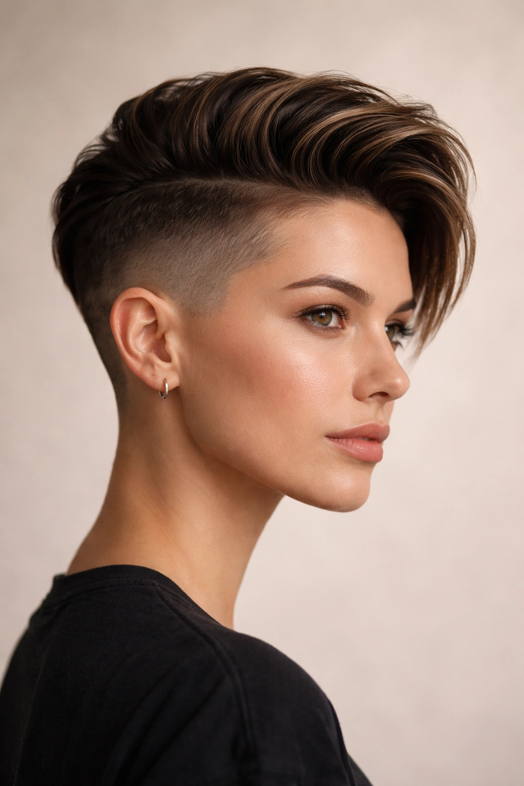 12 Travel Friendly Short Hairstyles That Pack Well 7 Close-up portrait of a person with an undercut showing short sides and a longer top