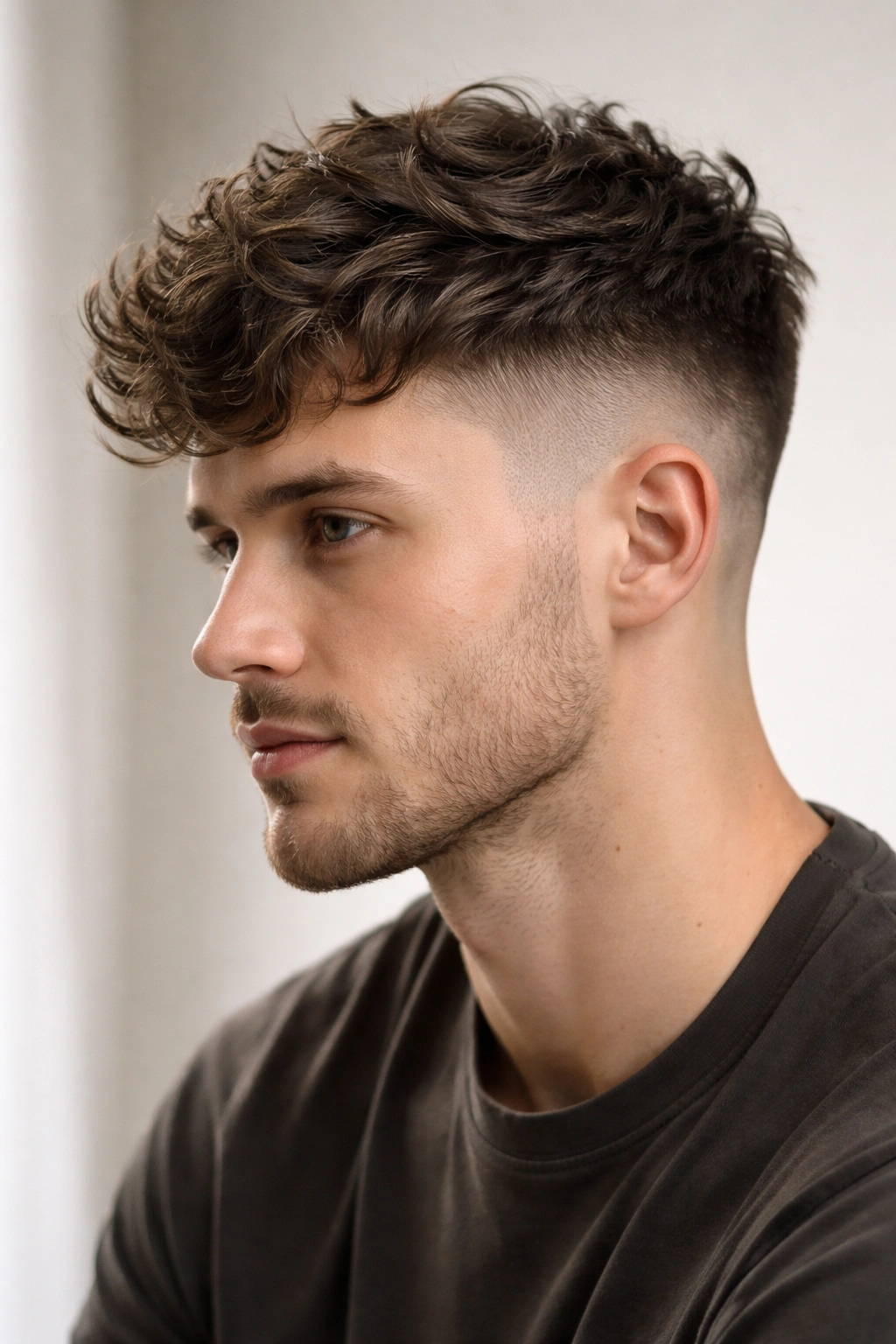 20 Wavy Hairstyles At Every Length You Ll Want 1 Close-up of short textured waves with an undercut on the sides.