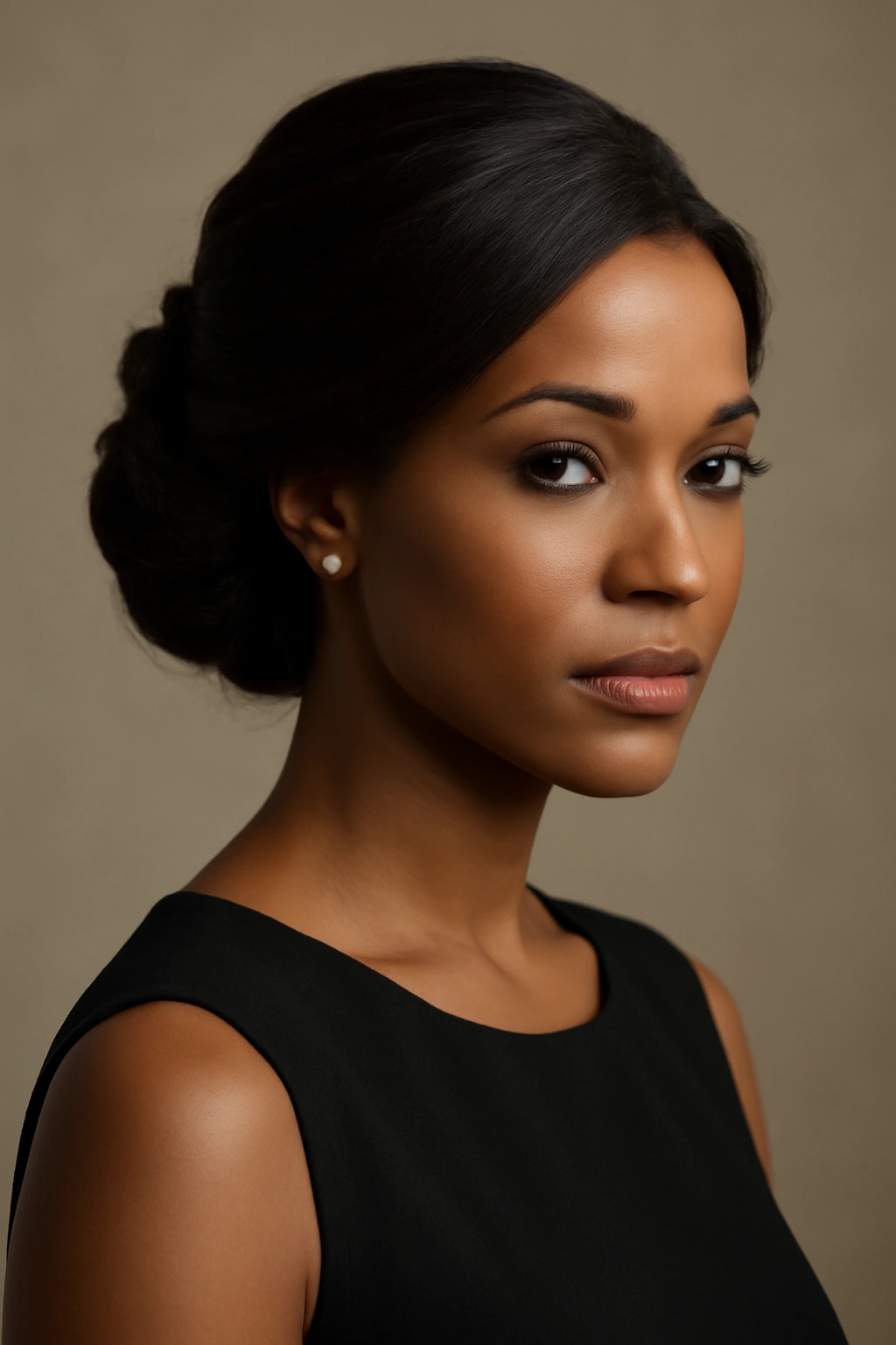 8 Sleek Updos for Black Tie and Formal Events 9 Head-and-shoulders portrait showcasing an elegant updo suitable for formal events.