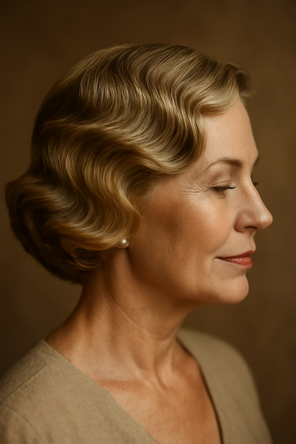 Mother of the Groom? 8 Elegant Short Hair Styles 4 Close-up of Vintage Hollywood Waves with defined sculpted waves