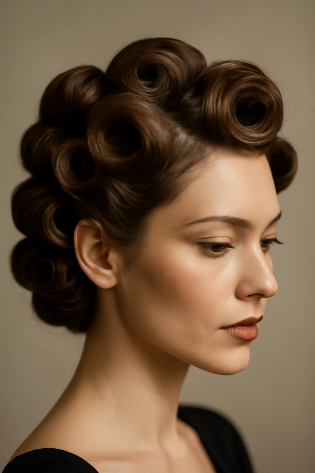 15 Korean Hairstyles Women Are Copying Right Now 13 Close-up of vintage-inspired pin curls with varied sizes for modern volume