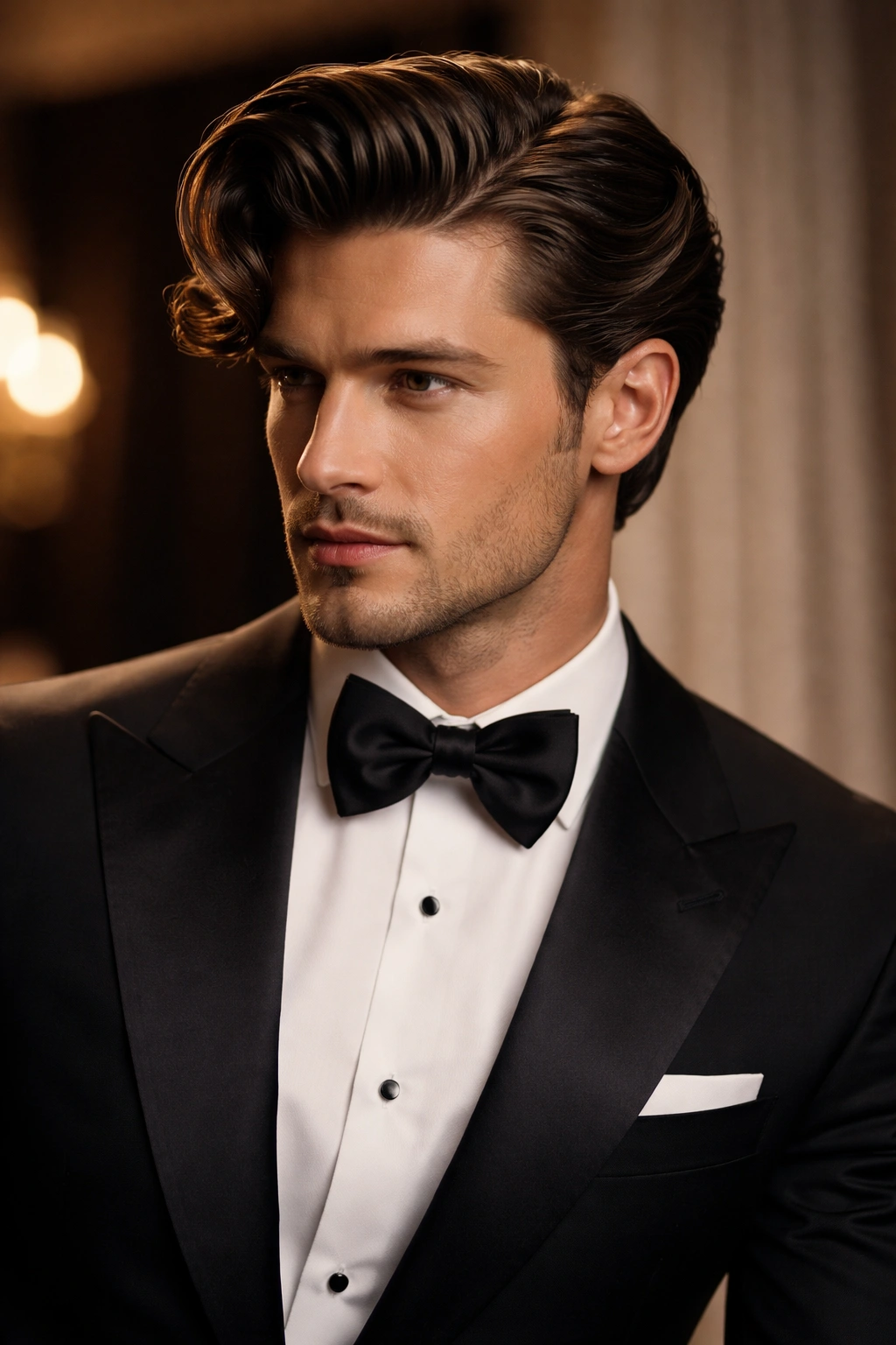 Vintage-inspired Hollywood waves with volume and defined curls.
