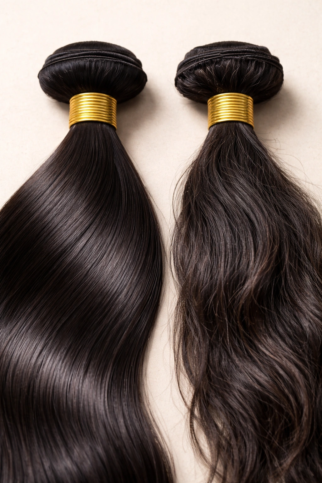 Comparison of virgin hair vs processed human hair extensions