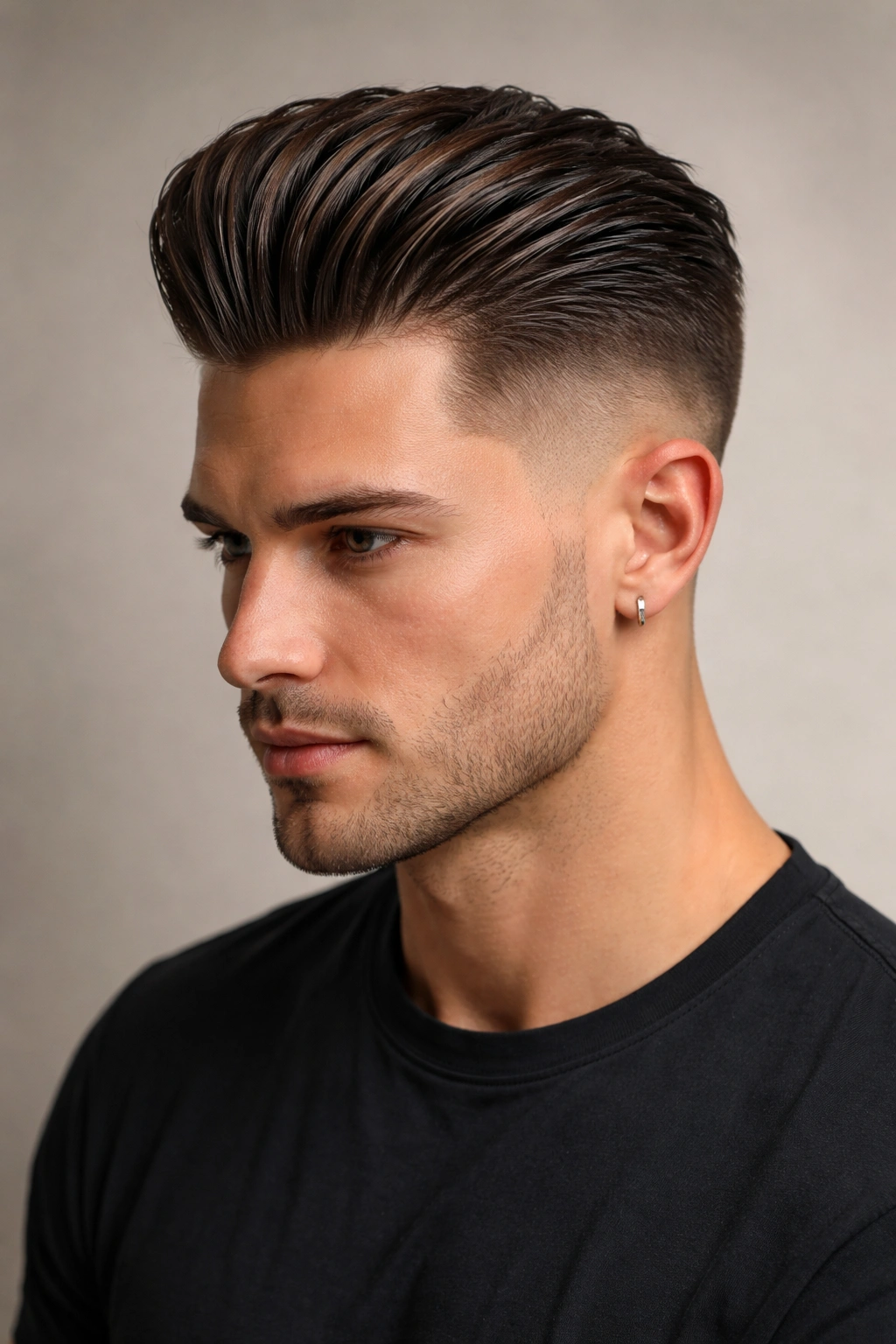 Close-up of volumetric crown with faded perimeter and textured top