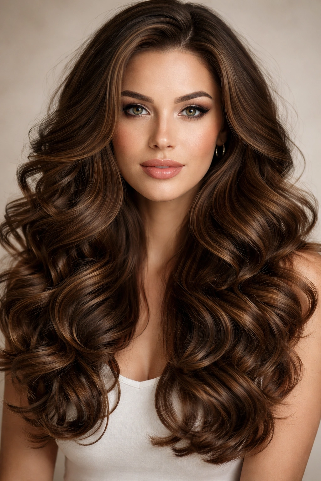 15 Flattering Hairstyles For Long Oval Faces 6 Model with large voluminous curls filling the frame