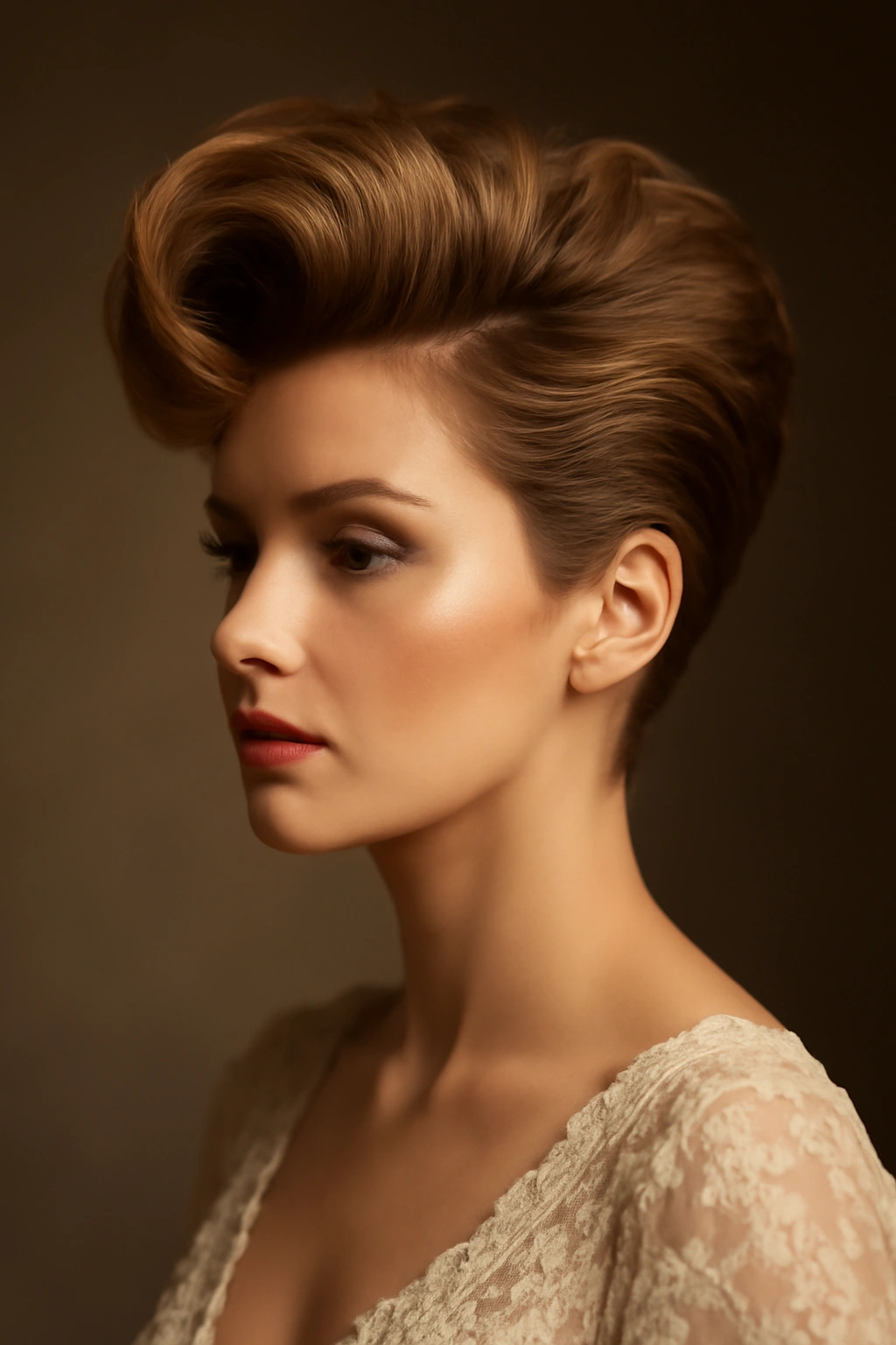8 Wedding Hairstyles That Flatter Pixie Cuts 6 Voluminous pixie with high crown and vintage Hollywood styling