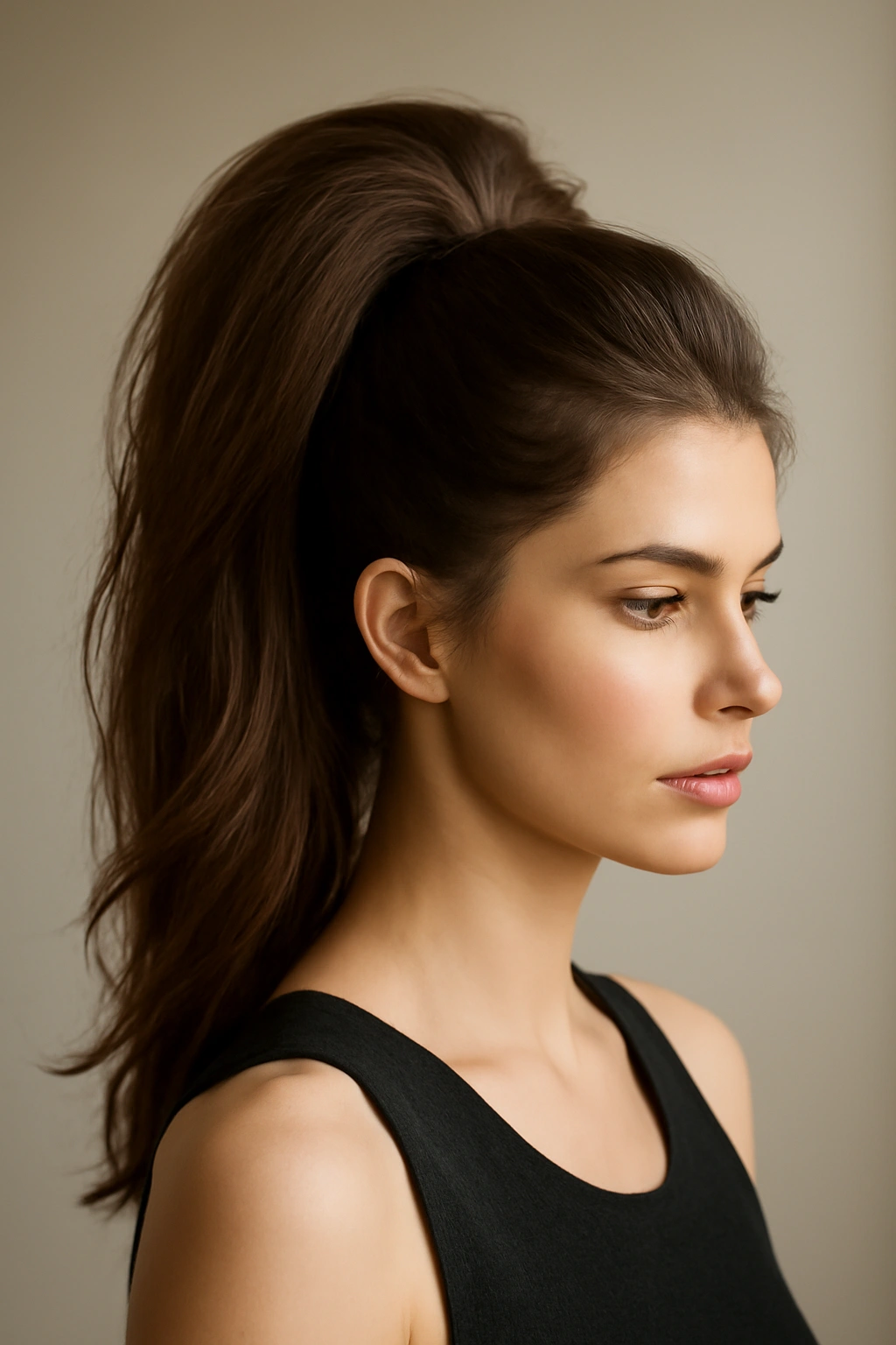 12 Polished Ponytail Hairstyles You Can Try Today 6 High voluminous ponytail with teased crown and full texture