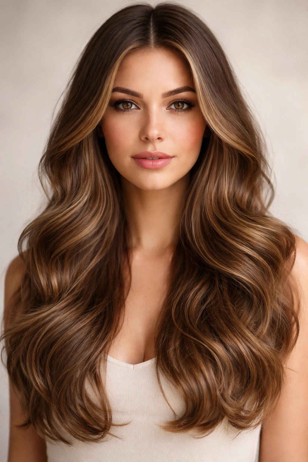 12 Hairstyles That Widen And Flatter A Long Face 11 Voluminous waves with a center part creating symmetrical width.