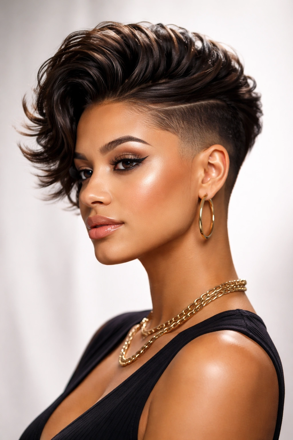 Voluminous waves with precision fade on a head