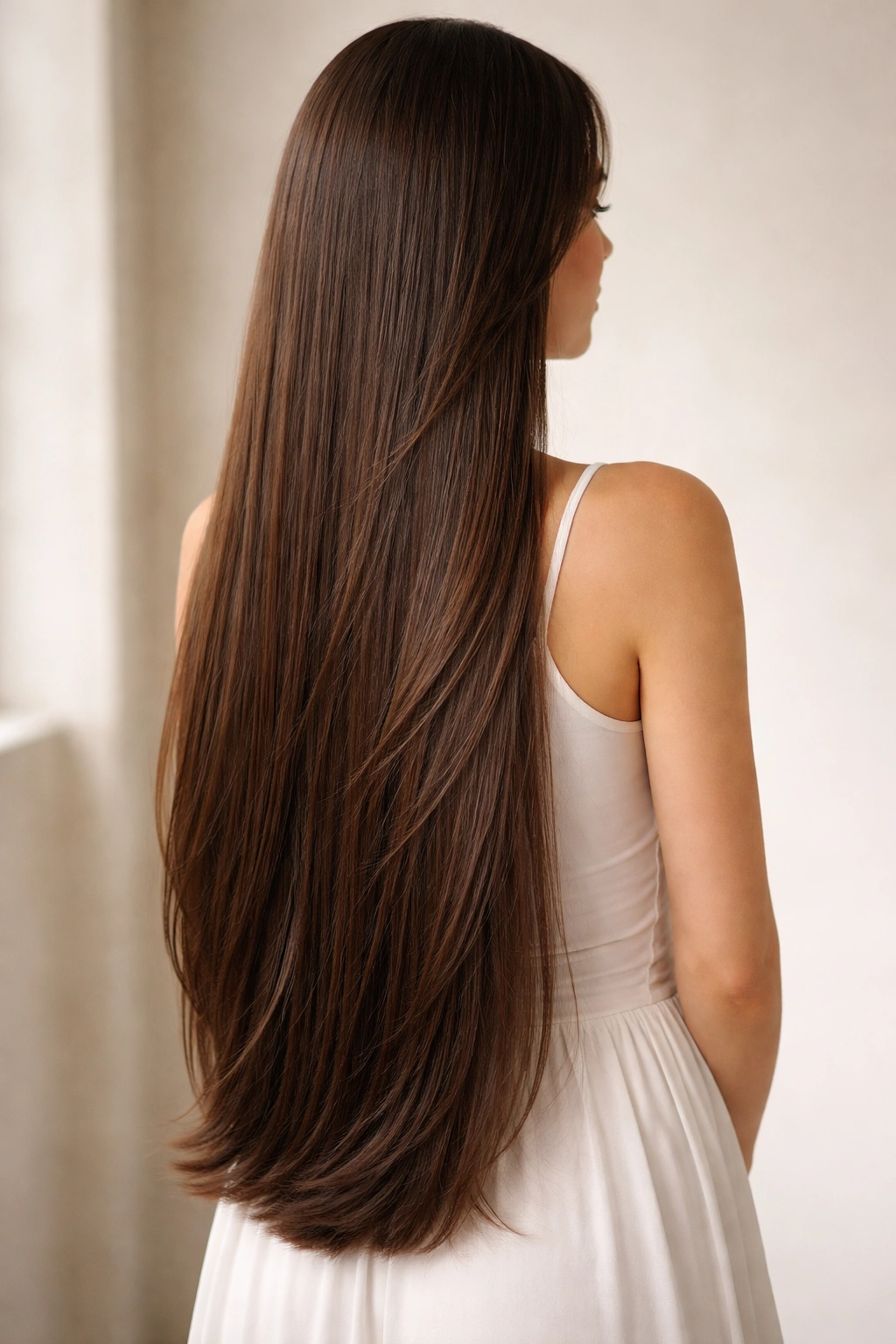 25 Haircut Styles Trending For Women This Season 22 Waist-length hair with minimal layers showing a smooth, long silhouette