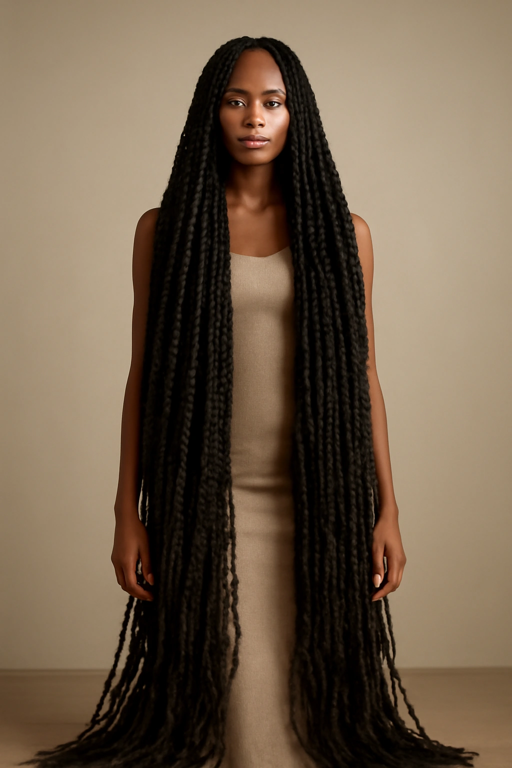 12 Passion Twist Styles to Try at Every Length 4 Waist-length passion twists cascading to the floor in a full-body portrait