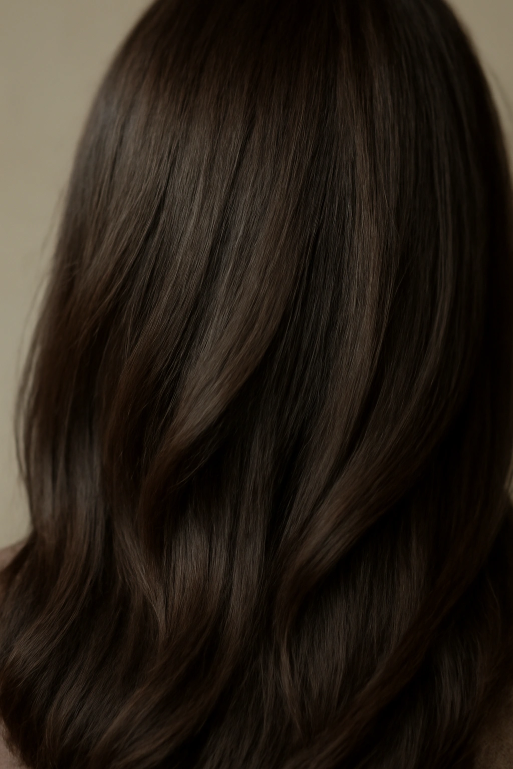 15 Dark Chocolate Hair Ideas That Look Rich and Luxurious on Every Skin Tone 10 Close-up of walnut brown hair with a subtle ash blend