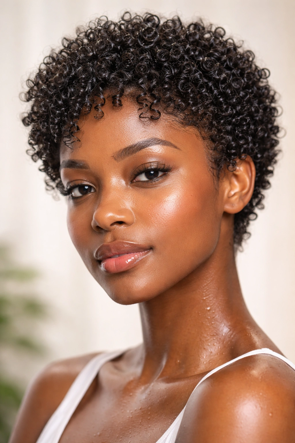 4C wash-and-go curls with moisture shine at 2-4 inches