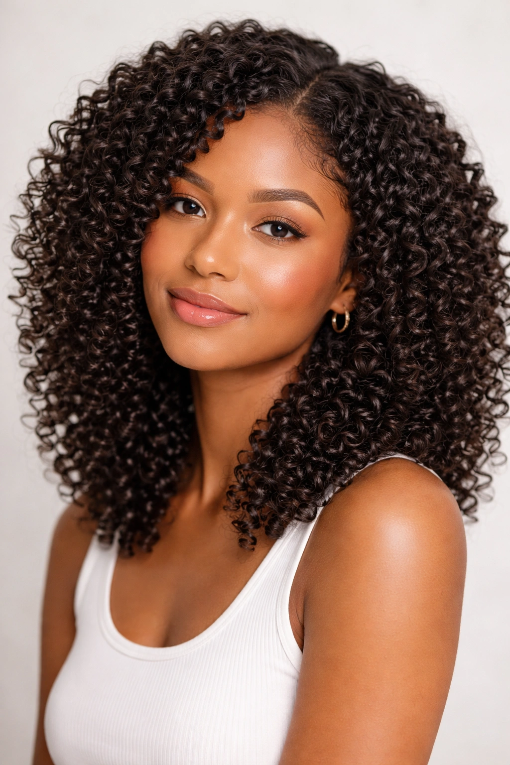 Defined wash-and-go curls displaying natural texture