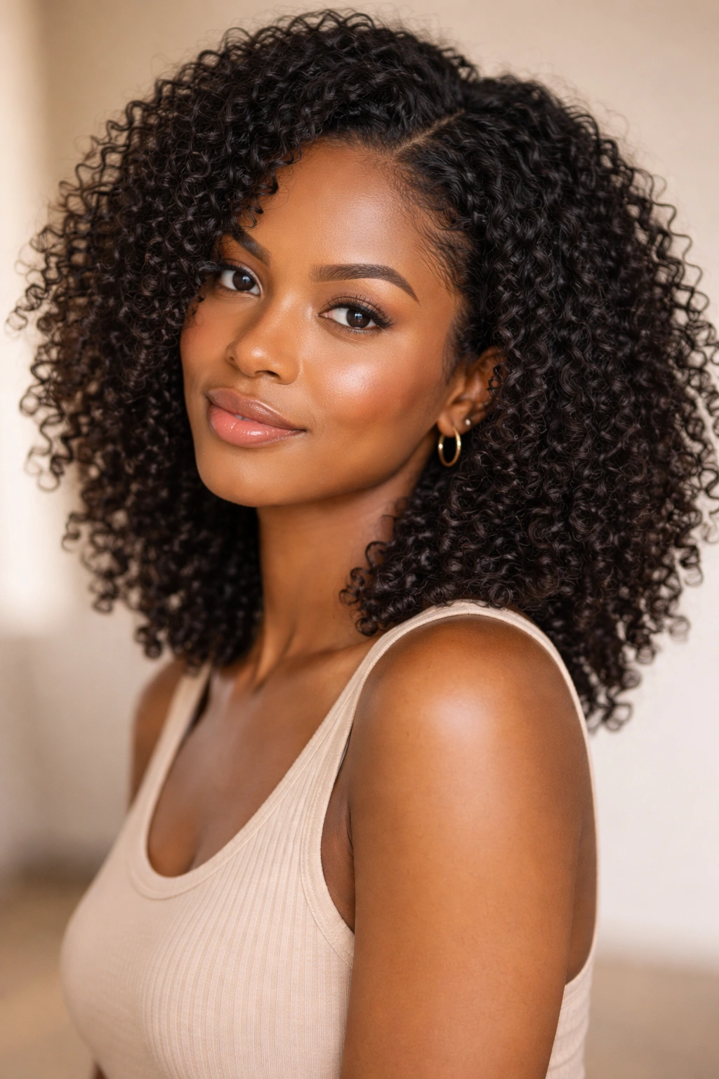 12 Cute And Simple Hairstyles For Black Women 10 Wash-and-go curls on a Black woman's natural hair