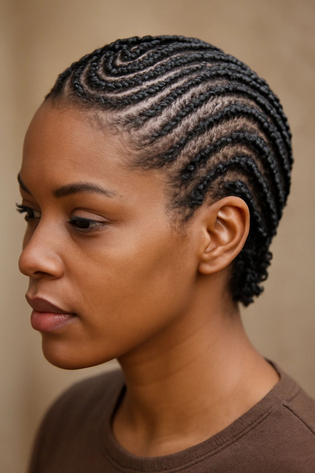 15 Short Braids for Natural Hair You Need to See 15 Water wave braids forming ripple pattern across the scalp