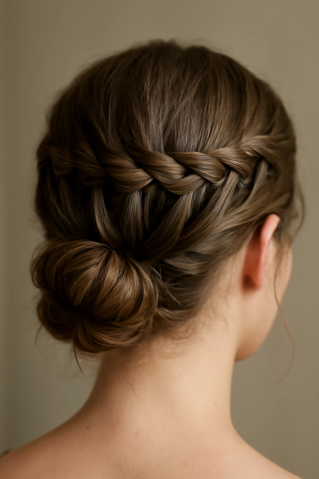 10 Braided Updos to Try on Medium or Long Hair 9 Waterfall braid with cascading strands forming a tucked bun at the nape