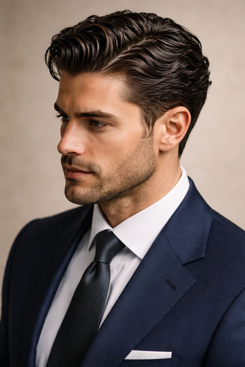 Defined waves with pomade for wavy or curly hair