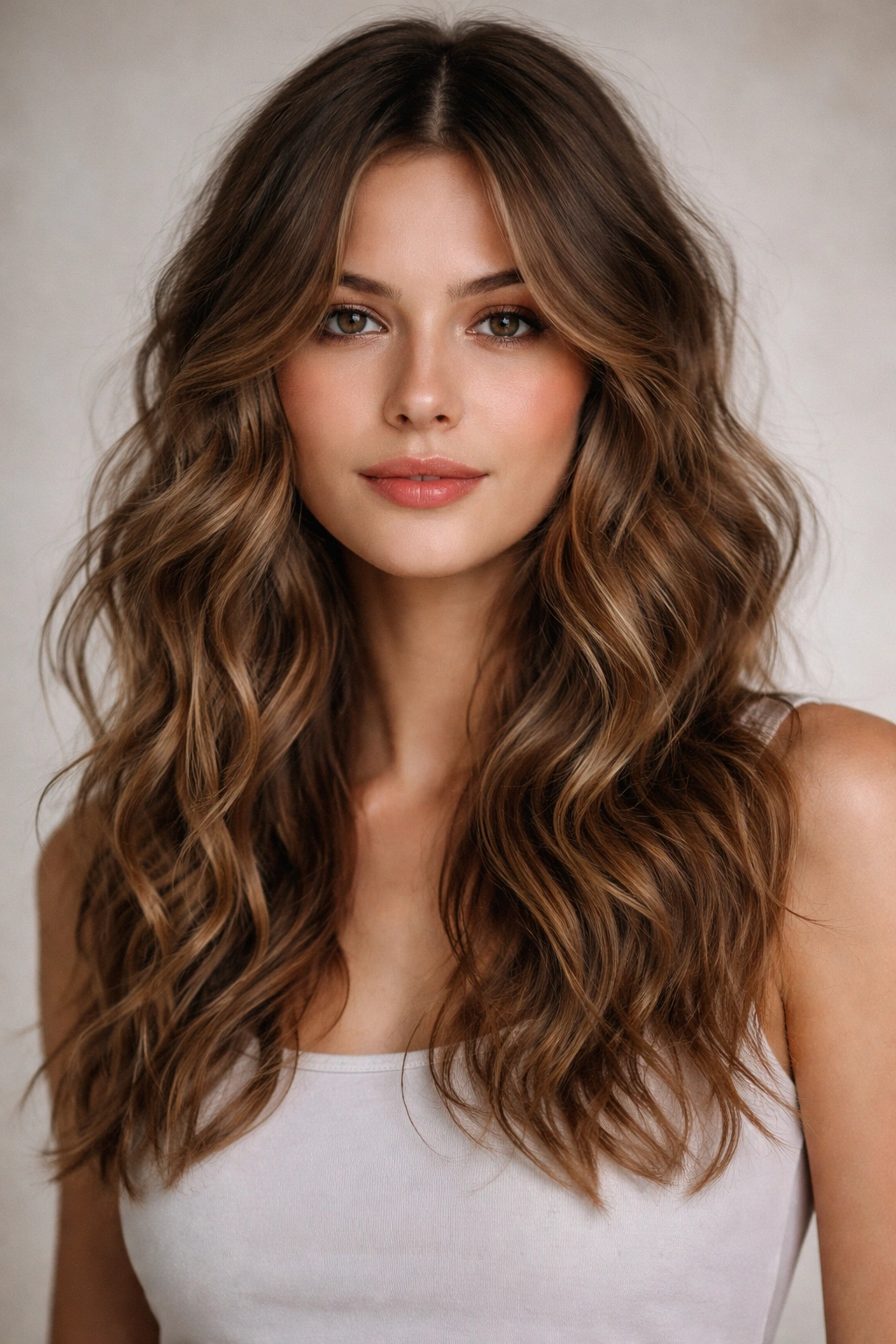 Medium-length wavy hair with rich texture and movement