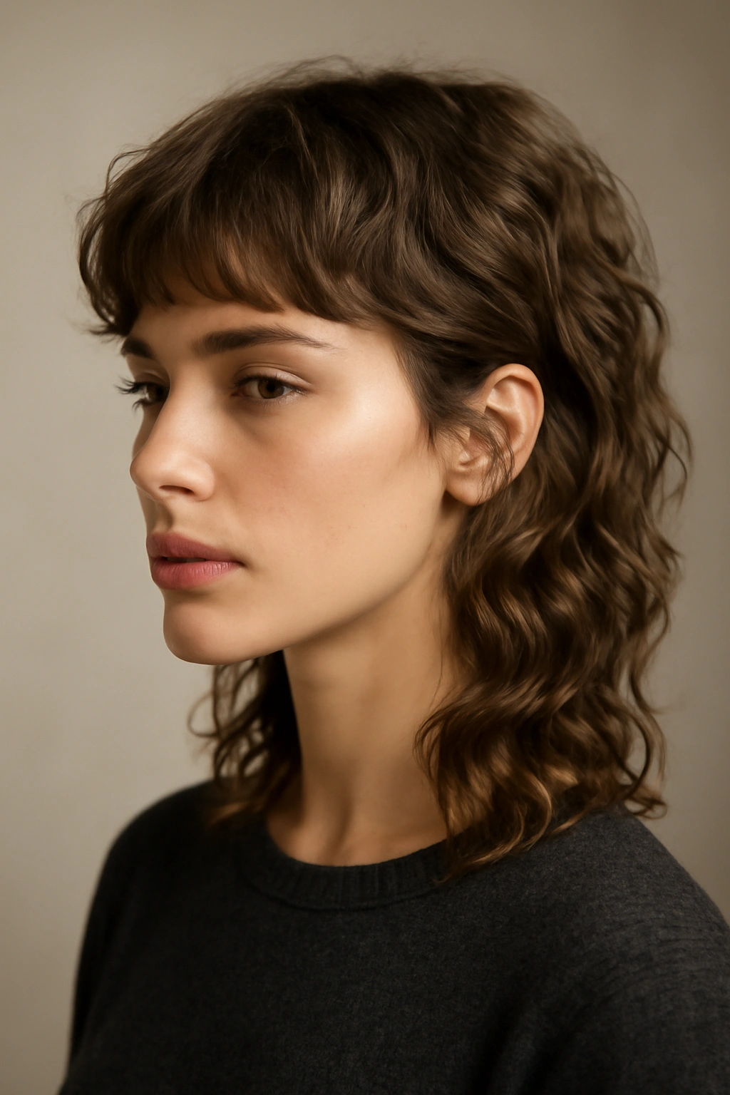 25 Mullet Haircuts for Women You'll Actually Love 16 Portrait of a mullet with soft, romantic waves throughout the length