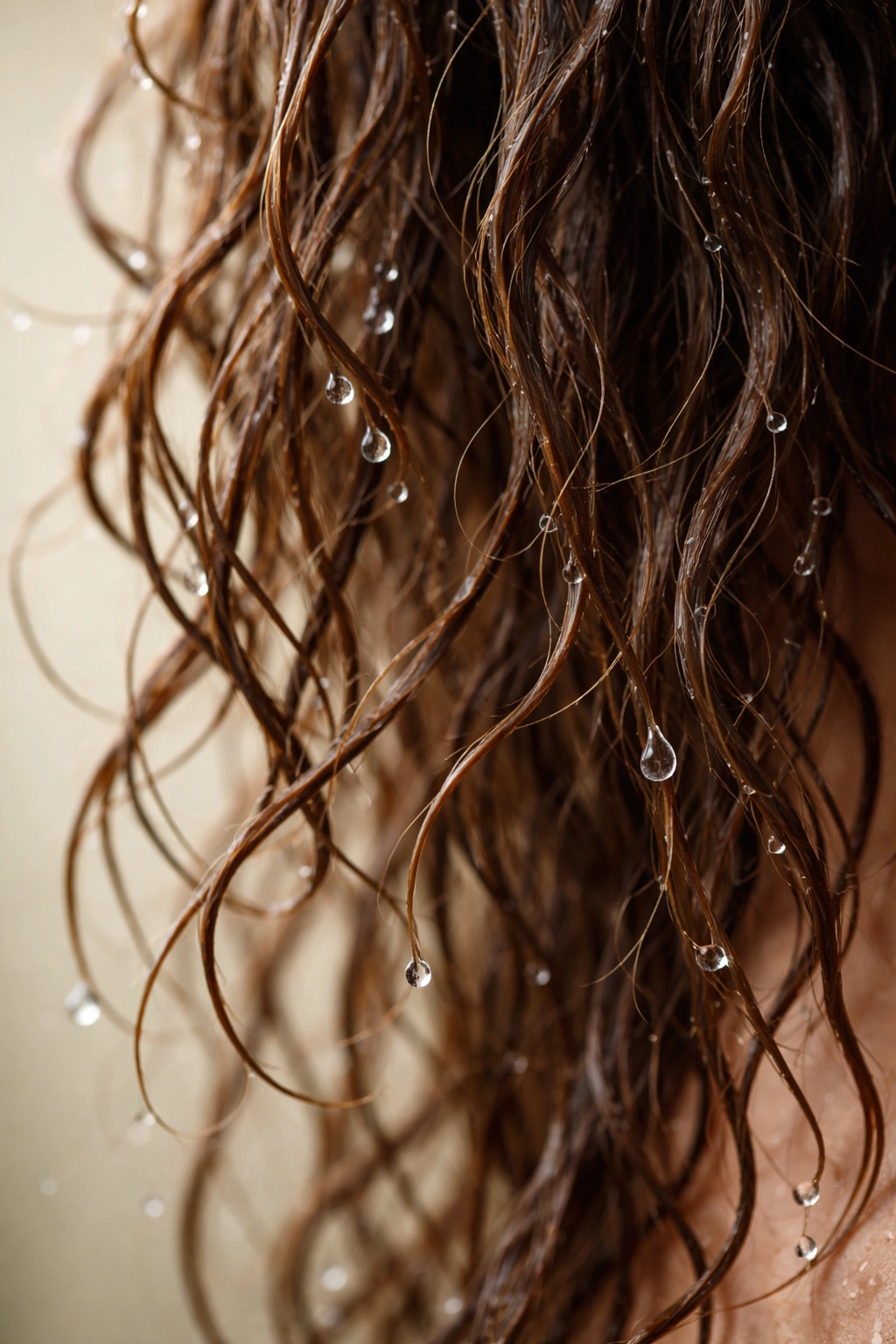 Wet hair with droplets and frizz illustrating drying mistakes