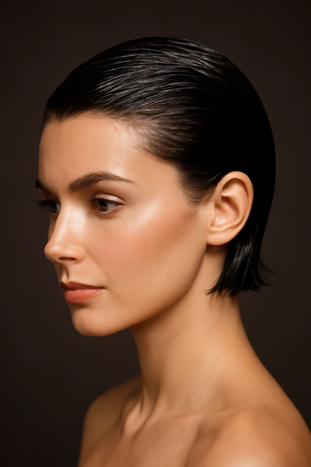 Going to Prom With Short Hair? 10 Styles to Try 6 Wet-look glossy, slicked-back short hair in studio