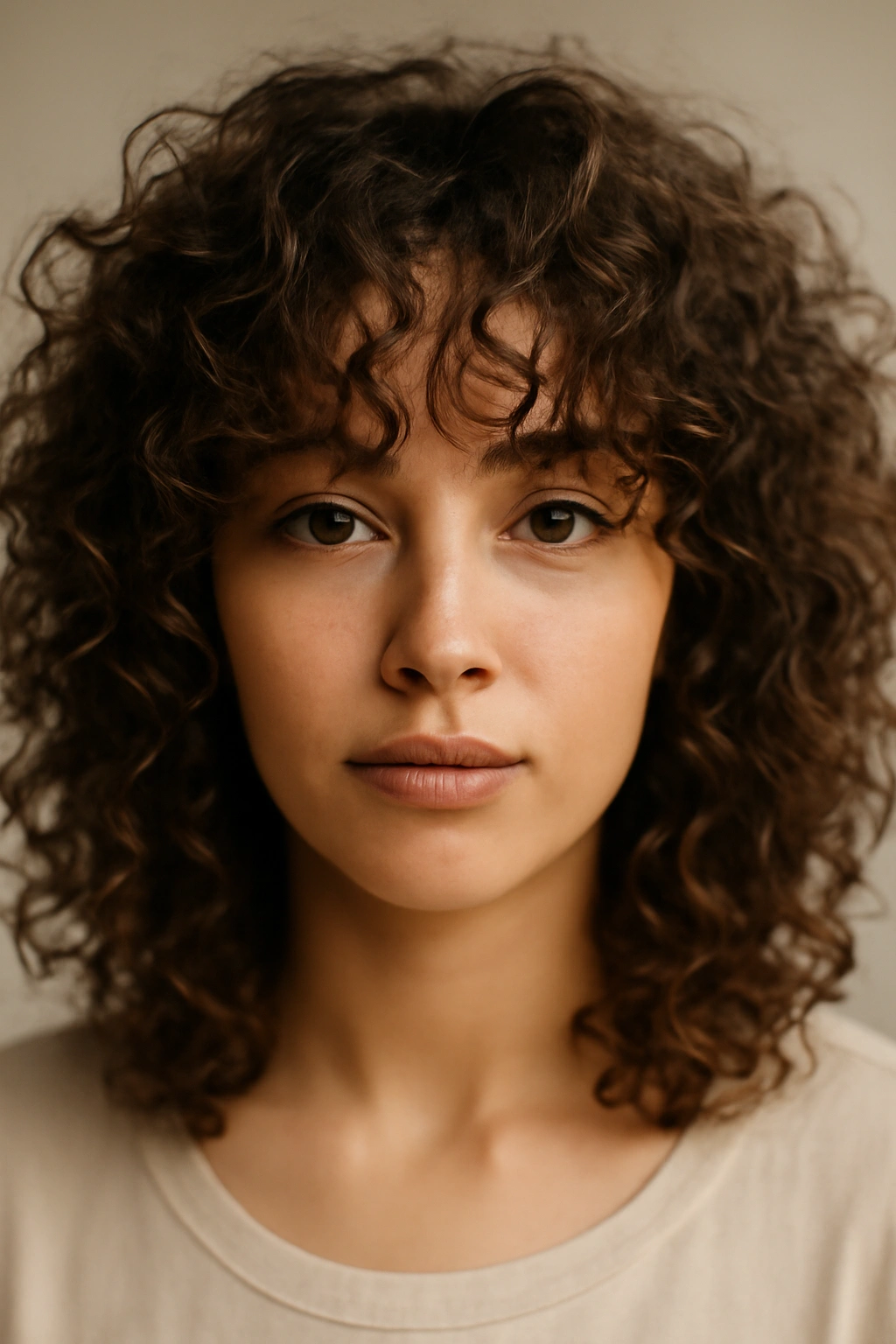 10 Curly Fringe Styles That Frame Your Face Perfectly 3 Face with airy wispy bangs on curly hair