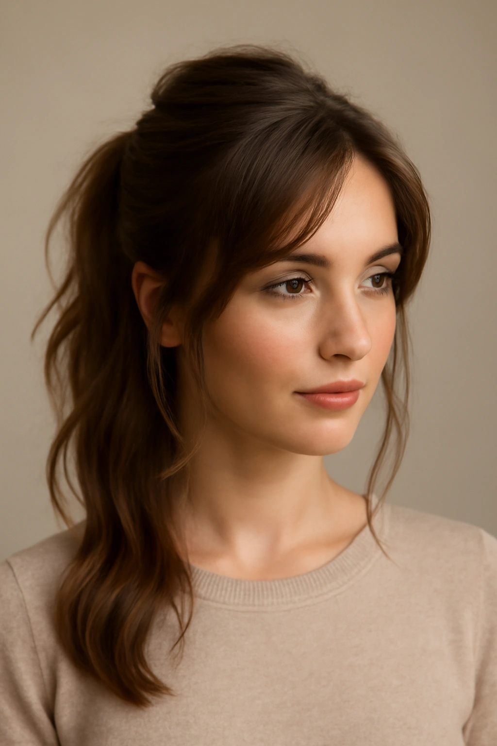 12 Easy Half Up Hairstyles for Work or Weekends 9 Wispy face-framing pieces with a gathered crown half-updo
