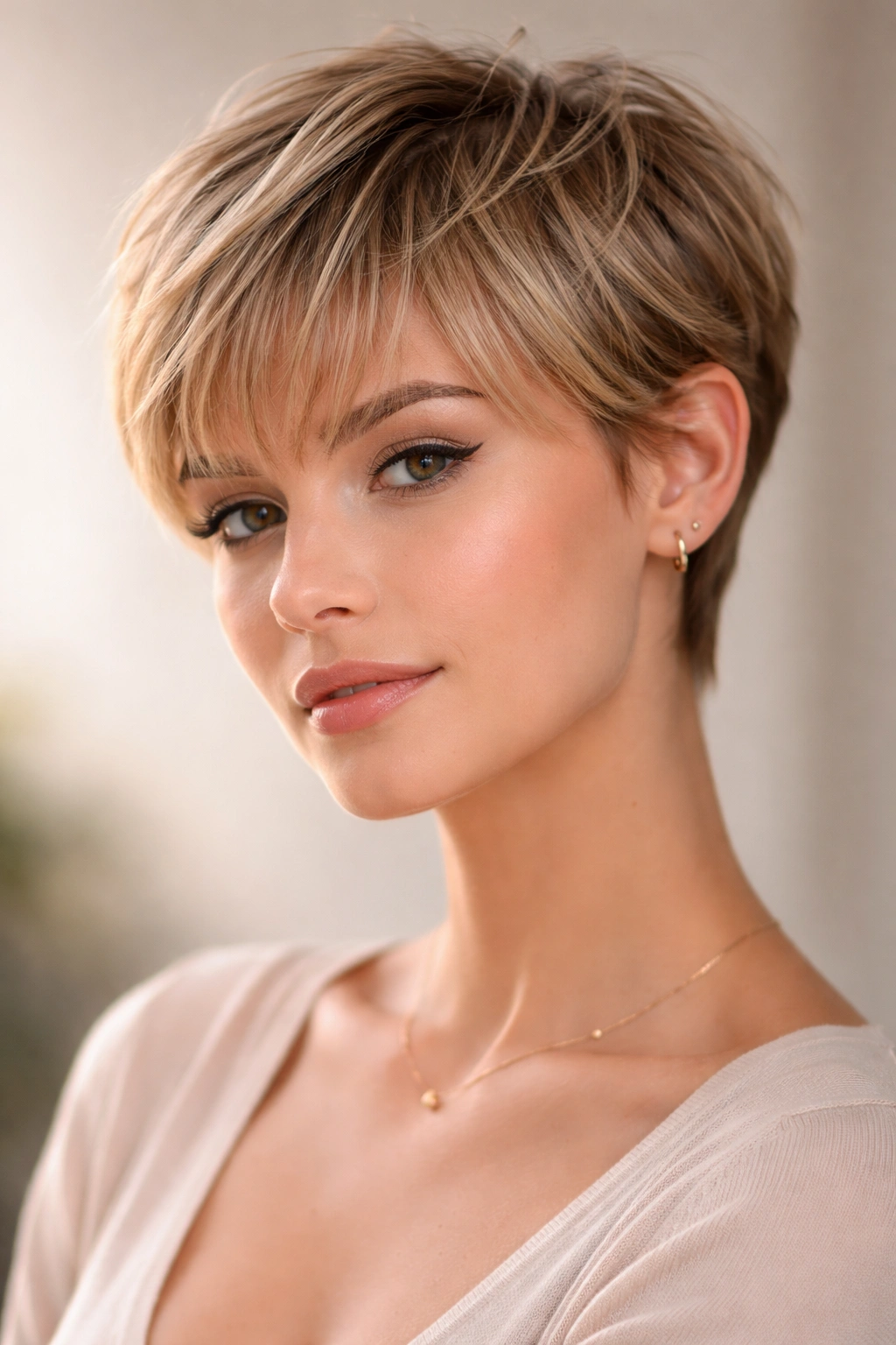 20 Short Pixie Haircuts That Practically Style 10 Wispy pixie bangs with feathered fringe across the forehead