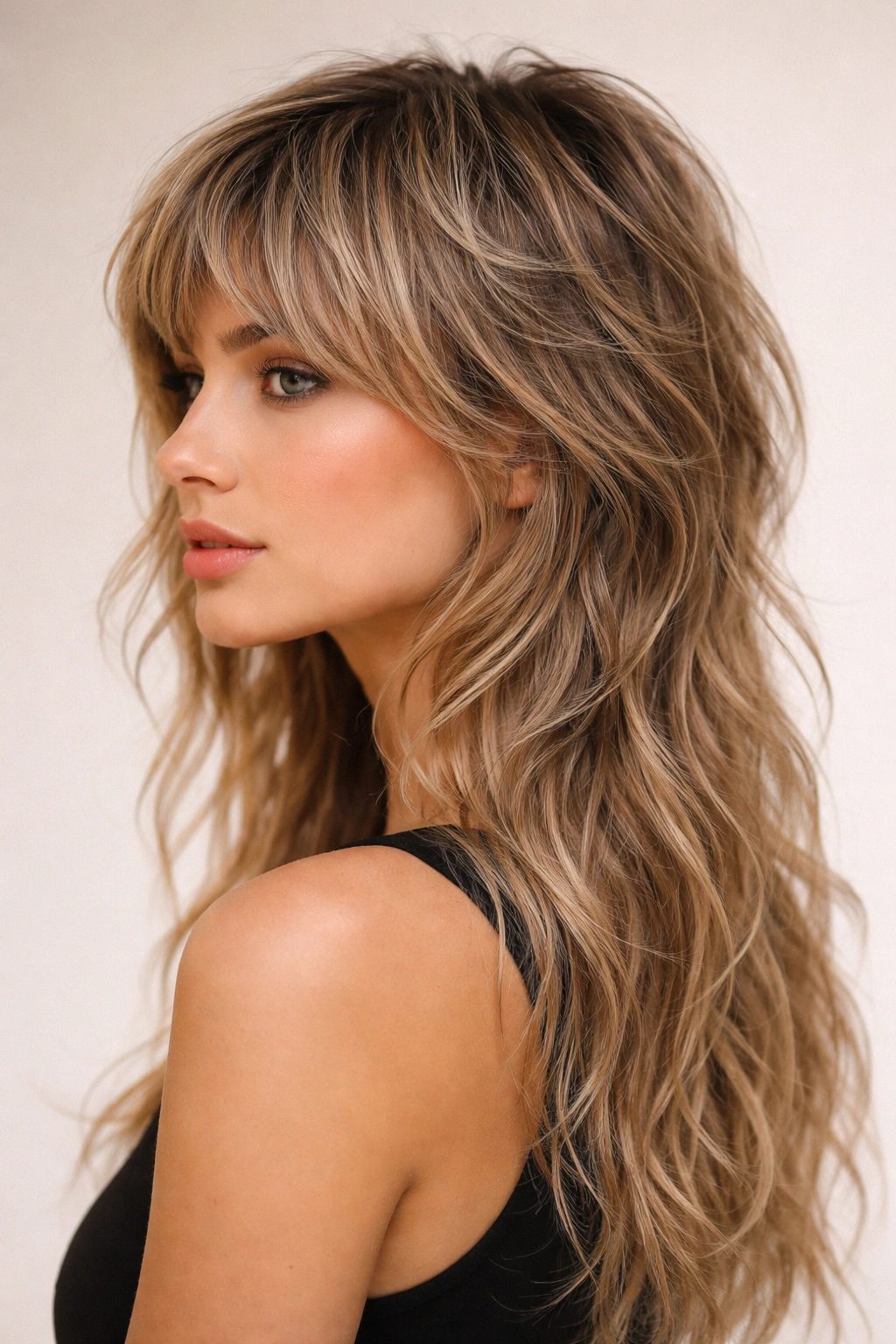 10 Haircuts For Fine Wavy Hair That Hold Shape 4 Angled view of The Wolf Cut showing lift at crown and longer back