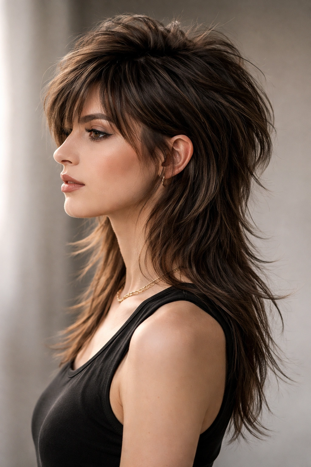 12 Short To Medium Layered Cuts To Ask For 4 Wolf cut hairstyle with voluminous top and longer back