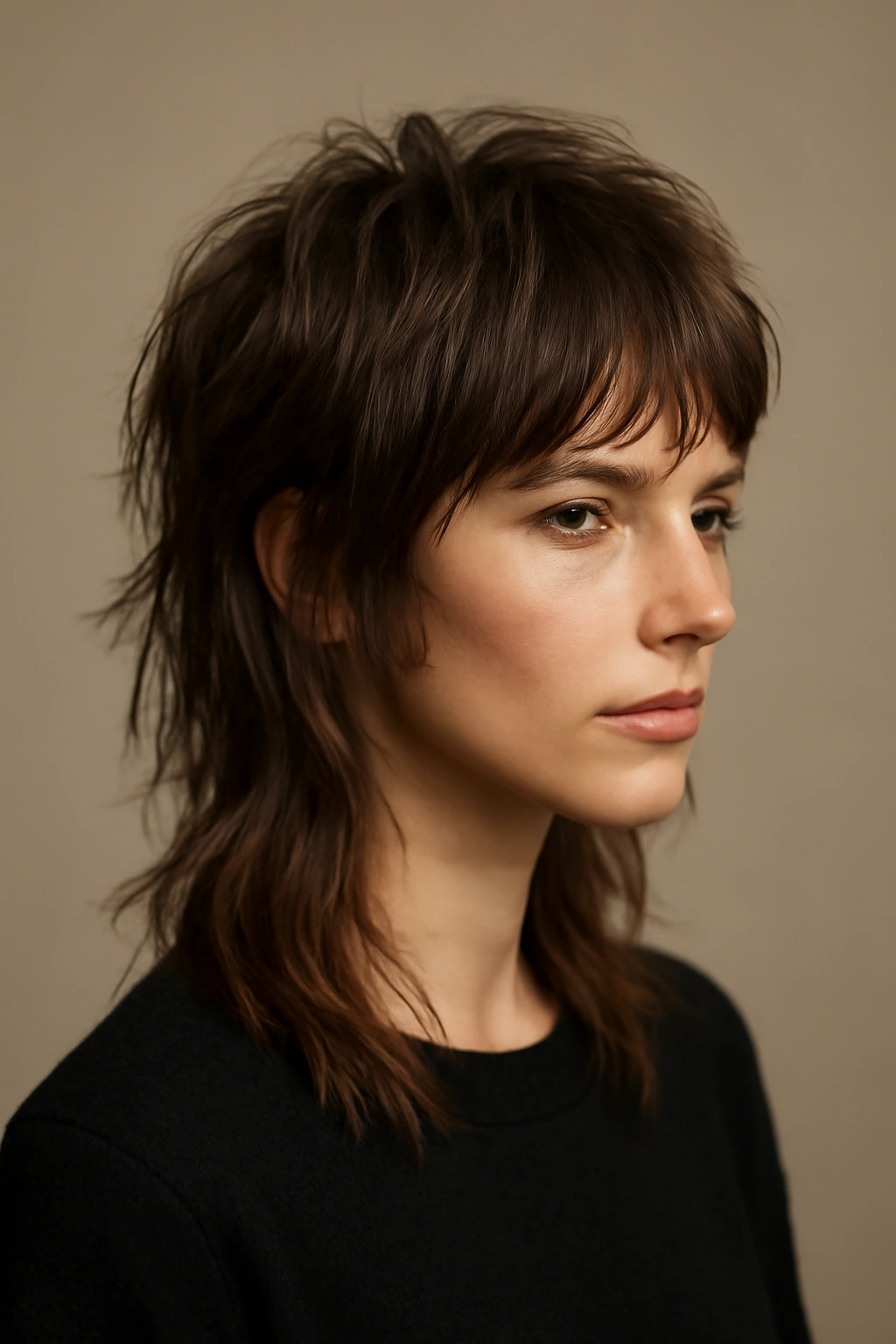 12 Cuts That Hit Right Above the Shoulders (And Look So Good) 5 Wolf cut with crown volume and longer underneath