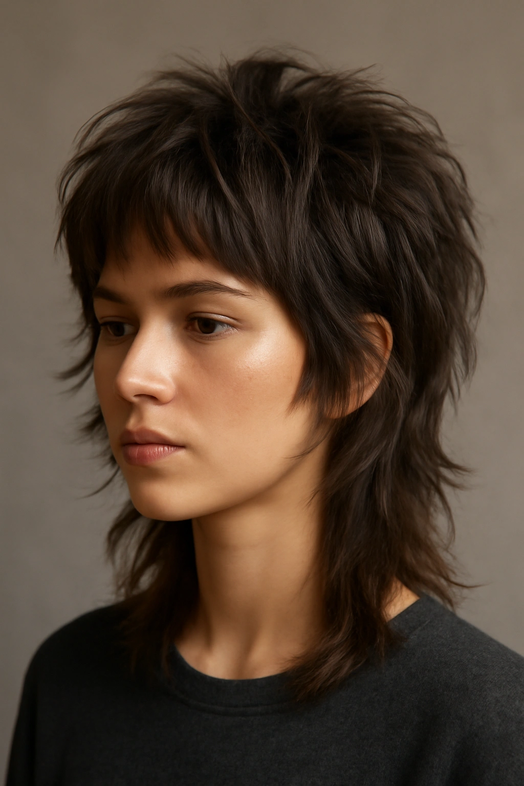 20 Medium Layered Haircuts Stylists Get Asked For Most 8 Portrait of a textured wolf cut with voluminous crown layers