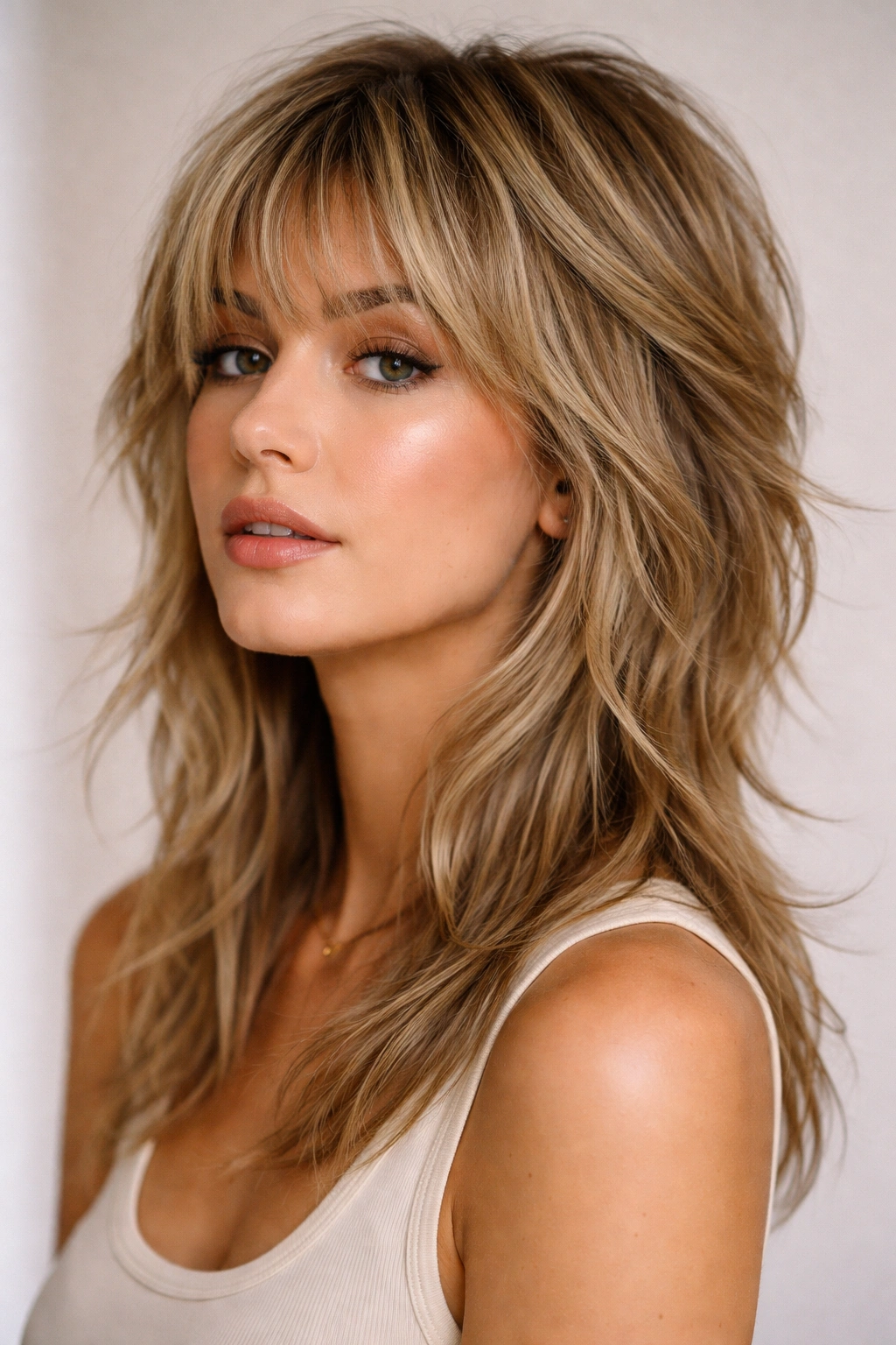 20 Haircuts That Give Fine Hair Instant Fullness 9 Portrait of a person with a textured wolf cut showing volume and movement