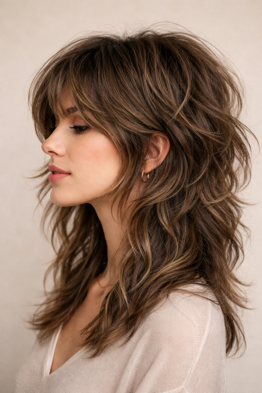 20 Wavy Hairstyles At Every Length You Ll Want 9 Wavy wolf cut with voluminous top and elongated underlayers