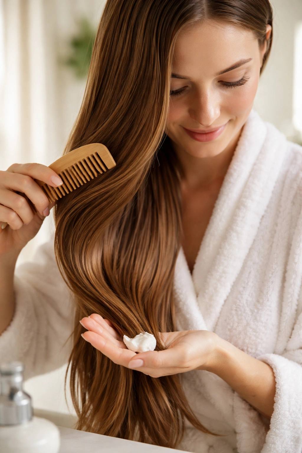 Calm hair after gum removal showing healthy texture